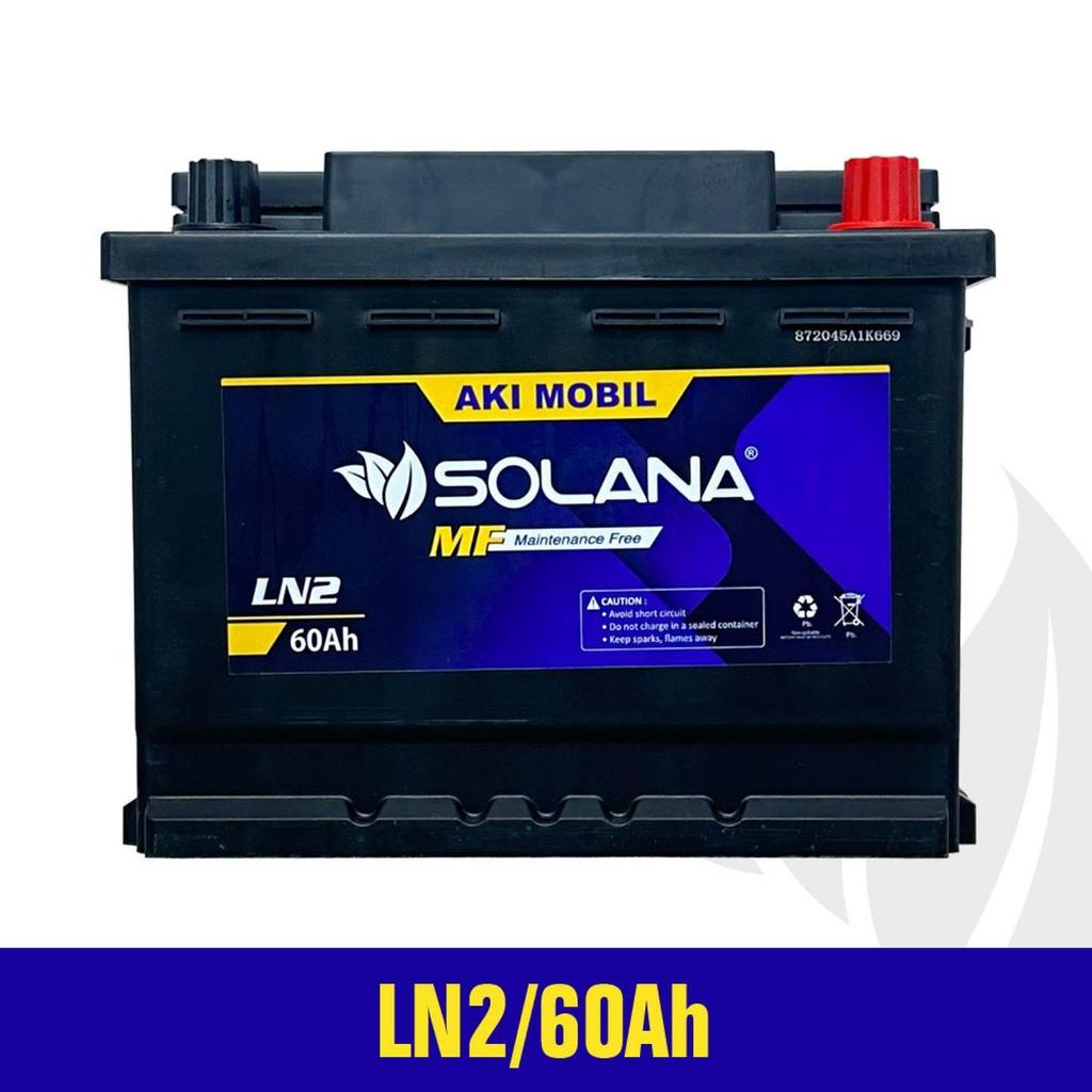 SOLANA AKI MOBIL KERING 60AH 12V/12V 60AH LN2 BEBAS PERAWATAN, TAHAN LAMA, PERFORMA MAKSIMAL