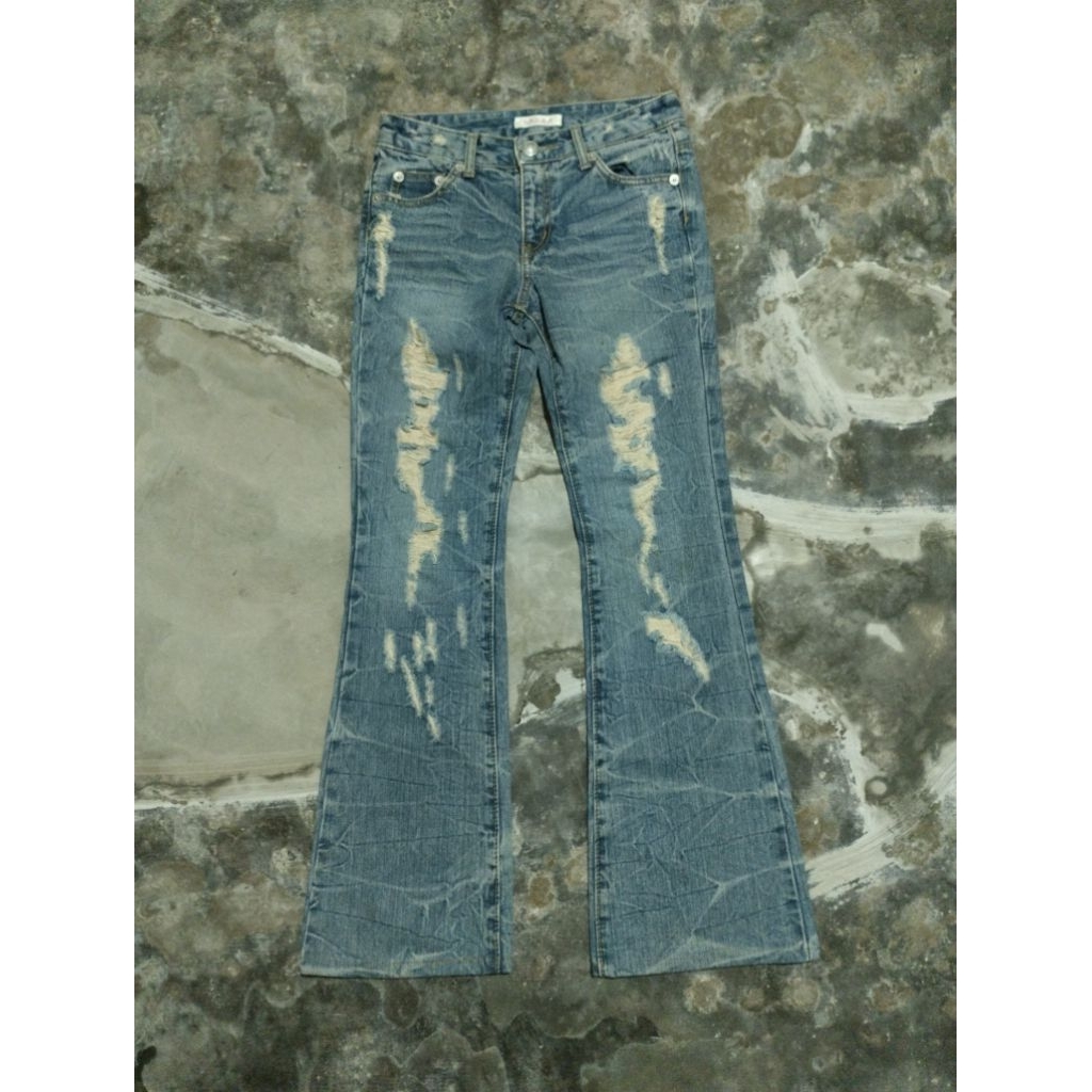 Colza Ripped Flare Jeans Boot Cut