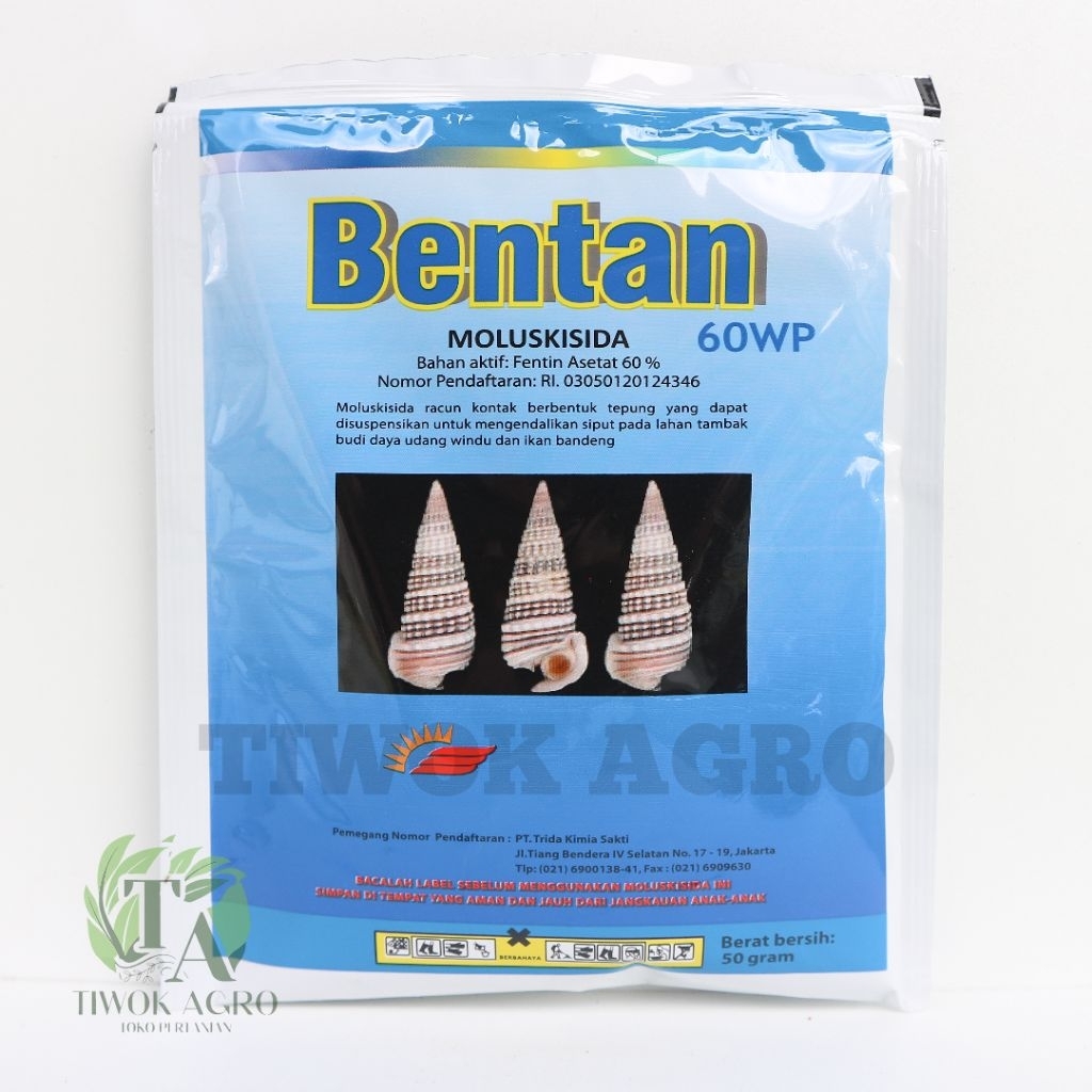BENTAN 60 WP 50 Gram - Moluskisida Racun Pembasmi Keong Mas & Siput Tambak