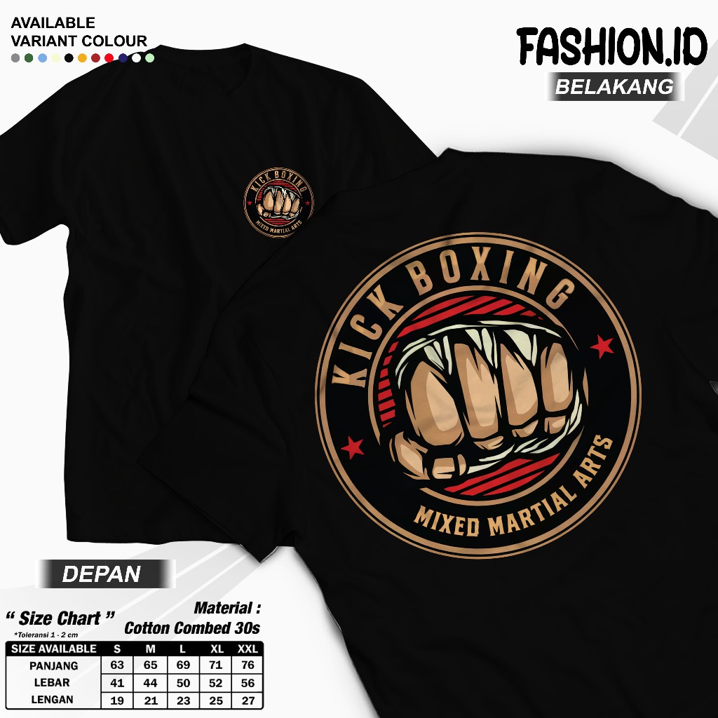 Baju kaos distro terbaru Kick boxing v2 pria wanita