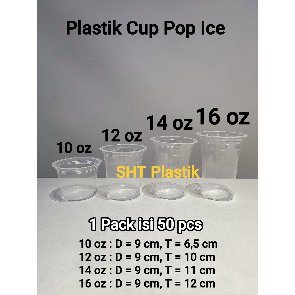 Cup Pop Ice Datar Cup plastik cup jus cup bubur softdrink jasuke
