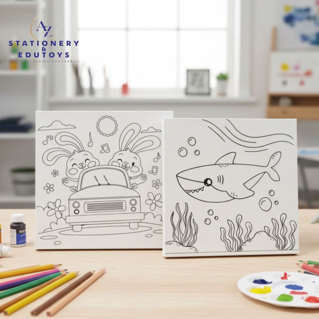 Kanvas Lukis Gambar ukuran 20x20 20x30 / Canvas Gambar  / Mewarnai Melukis Kanvas