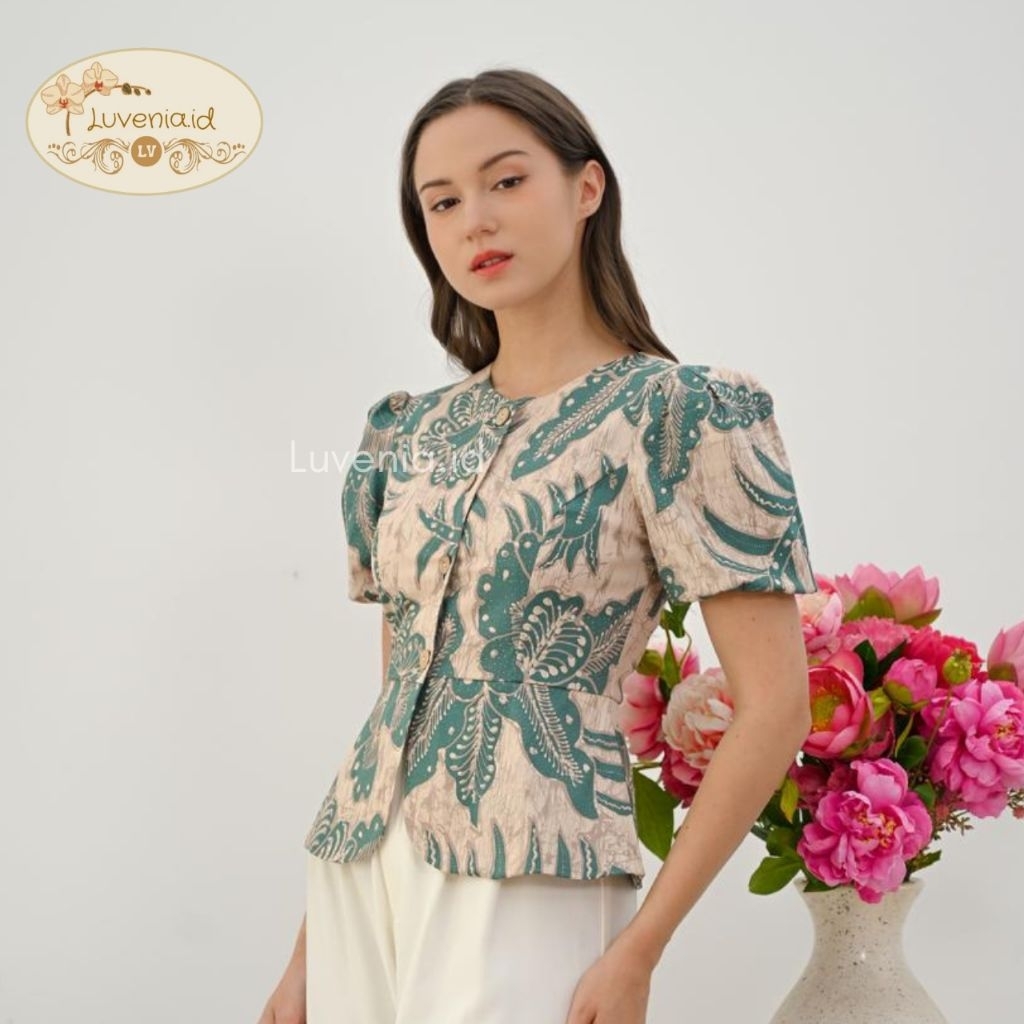 Atasan Batik Wanita 339 BHK - Batik Modern / Blouse Batik / Batik Wanita / Seragam Batik / Batik Cou