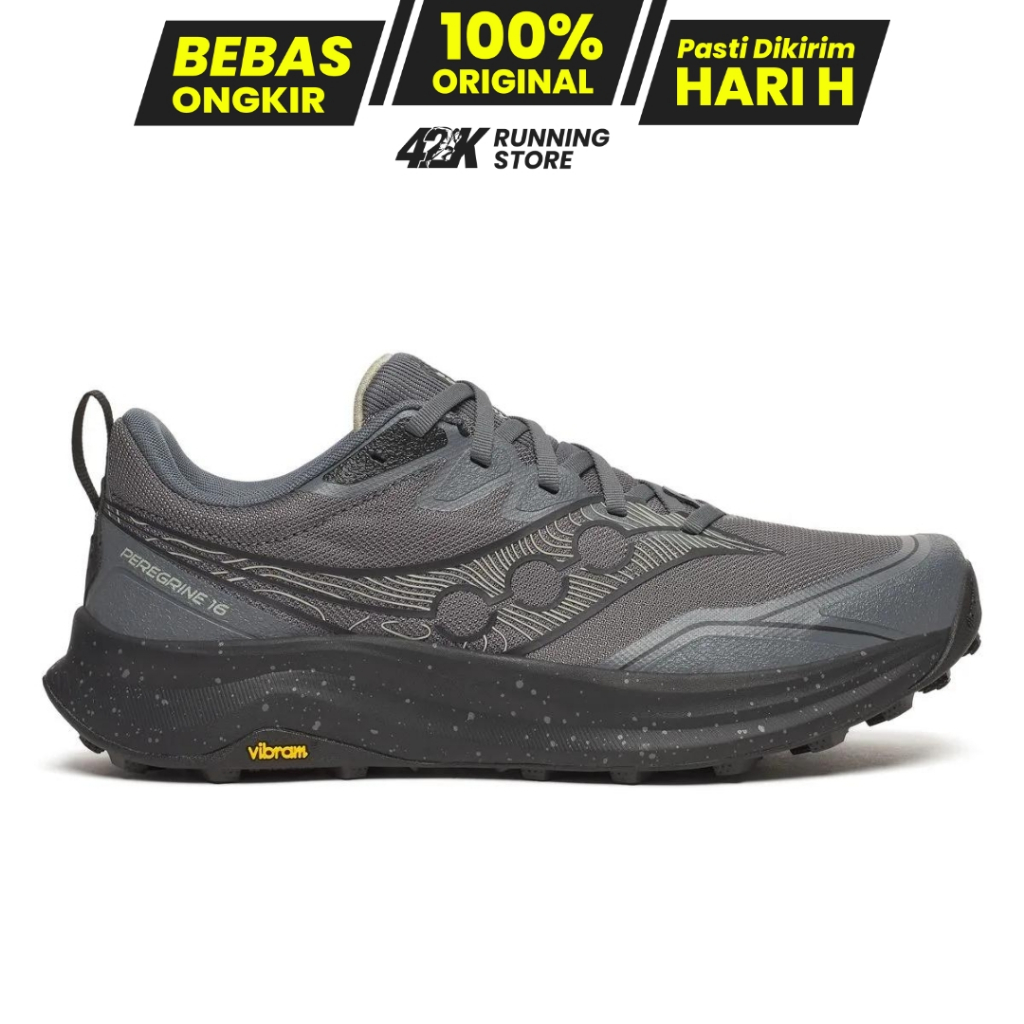 SAUCONY PEREGRINE 16 SEPATU TRAIL RUNNING GRIP KUAT ALL TERRAIN VIBRAM ORIGINAL