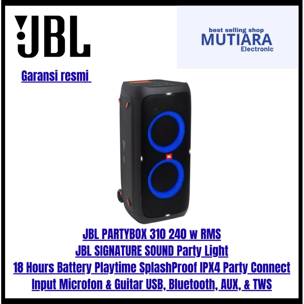 JBL PARTYBOX 310 BLUETOOTH SPEAKER KARAOKE IMS WARRANTY