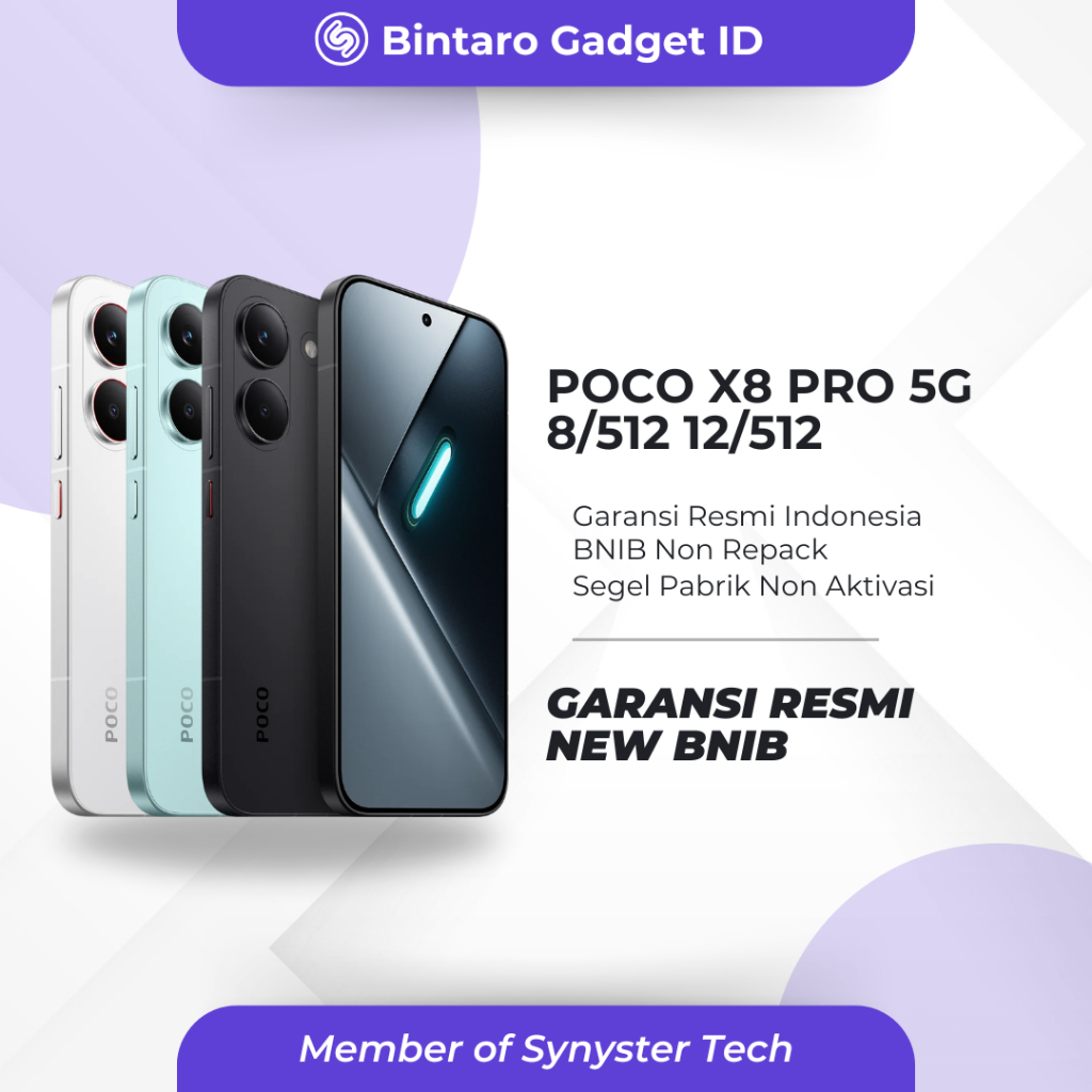 POCO X8 Pro 5G 8/256 8/512 12/512 - Garansi Resmi Indonesia - New BNIB Segel Non Repack
