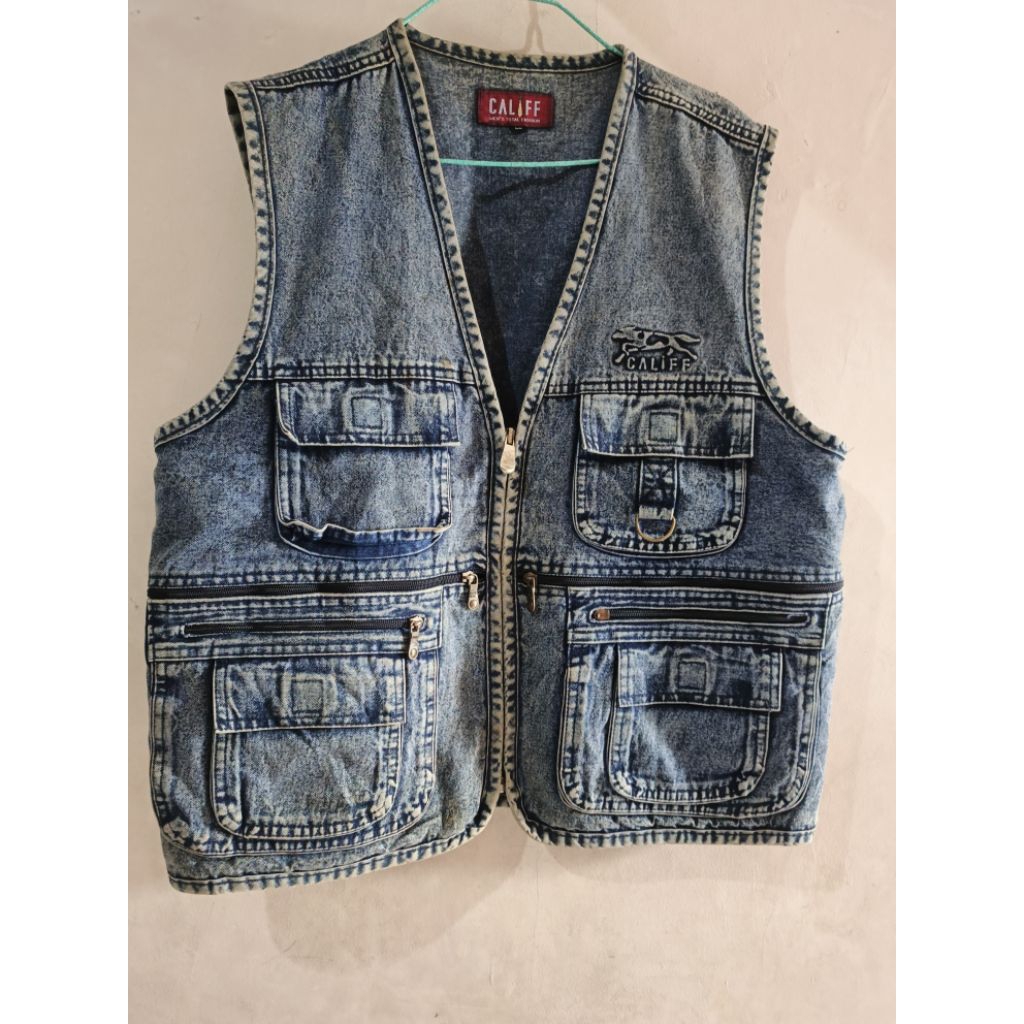 Vest denim tacktikal ziper Califf