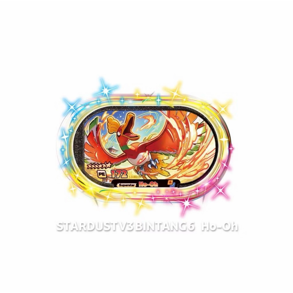 Pokemon Mezastar - Tag Bintang 6 Six Star 100% ORIGINAL Stardust V3 Ho-Oh NEW