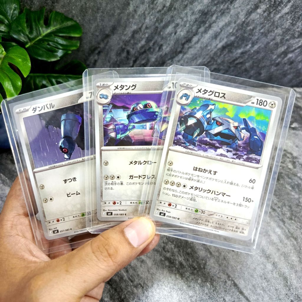 kartu pokemon original japan dapat 3 kartu metagros / metang / beldum paket evolusi dapat toploader 