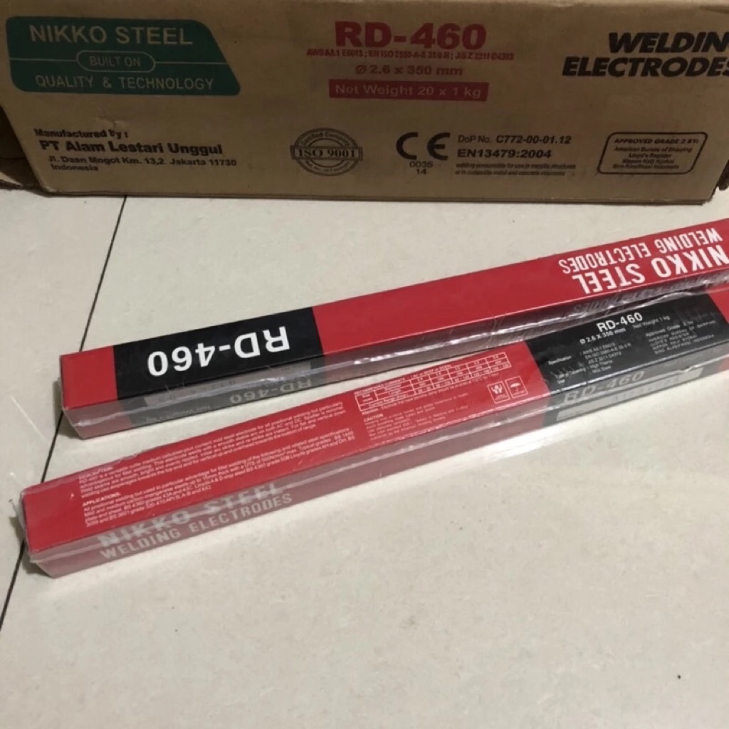 KAWAT LAS RD 460 2.6 MM [1KG] PAKAN LAS RD 460 ELEKTRODA LAS LISTRIK RD 460 NIKKO STEEL ECER