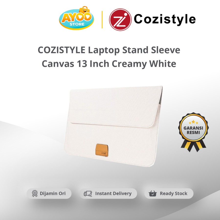 COZISTYLE Laptop Stand Sleeve Canvas 13 Inch Creamy White