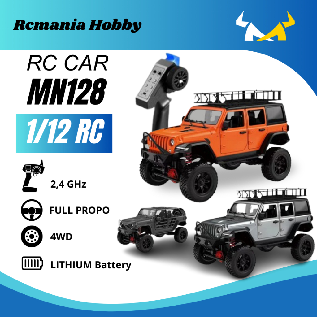 RC MN128 Mobil Remot Kontrol Jeep Rubicon Skala 1:12 Anti Air waterproff Mobil Remot Adventure Offro
