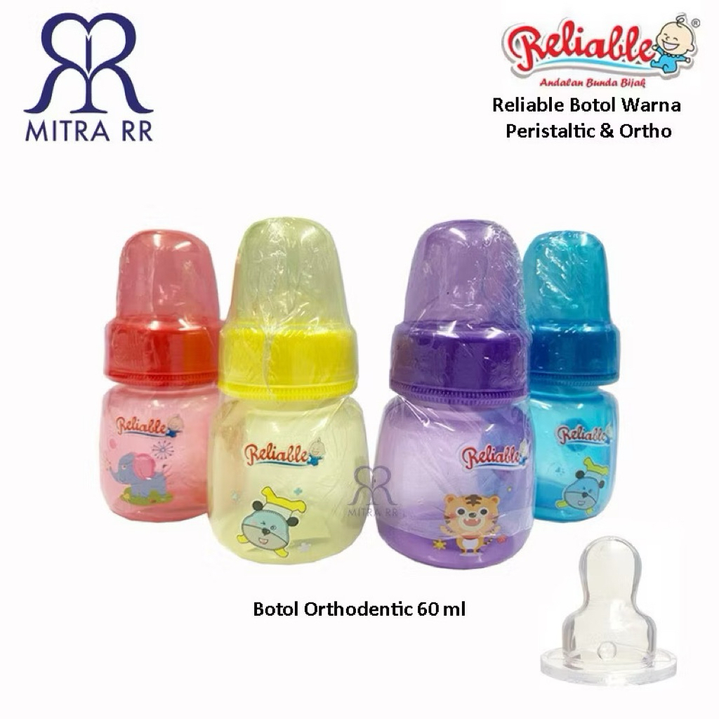 Huki Botol Susu Bayi 60ml dengan Dot Gepeng Anti Kolik, Aman untuk Si Kecil