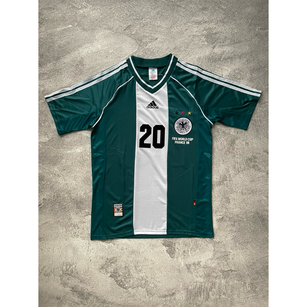 Jersey Retro Timnas Jerman 1998 Away Nns Oliver Bierhoff FIFA World Cup