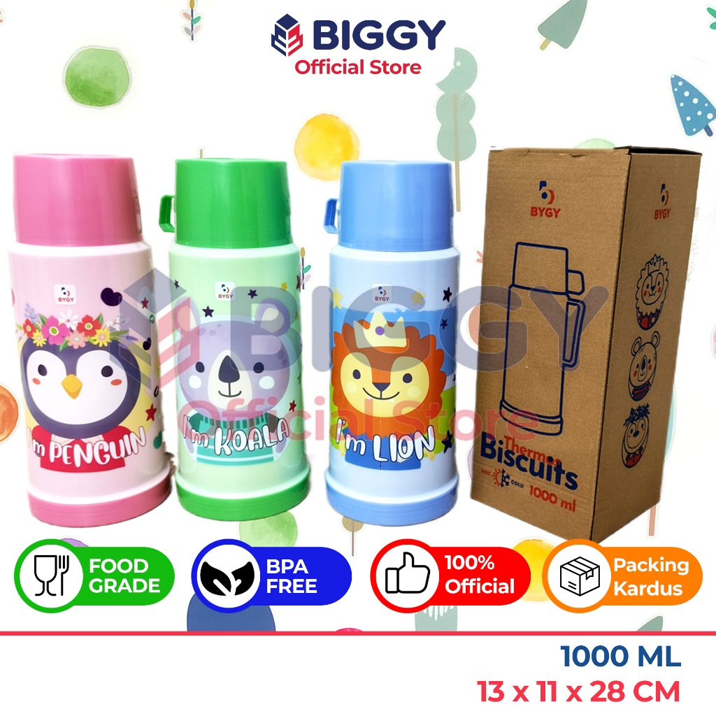 Biggy Termos Air Panas & Dingin Mini Tahan 48 jam Tabung Kaca Food Grade