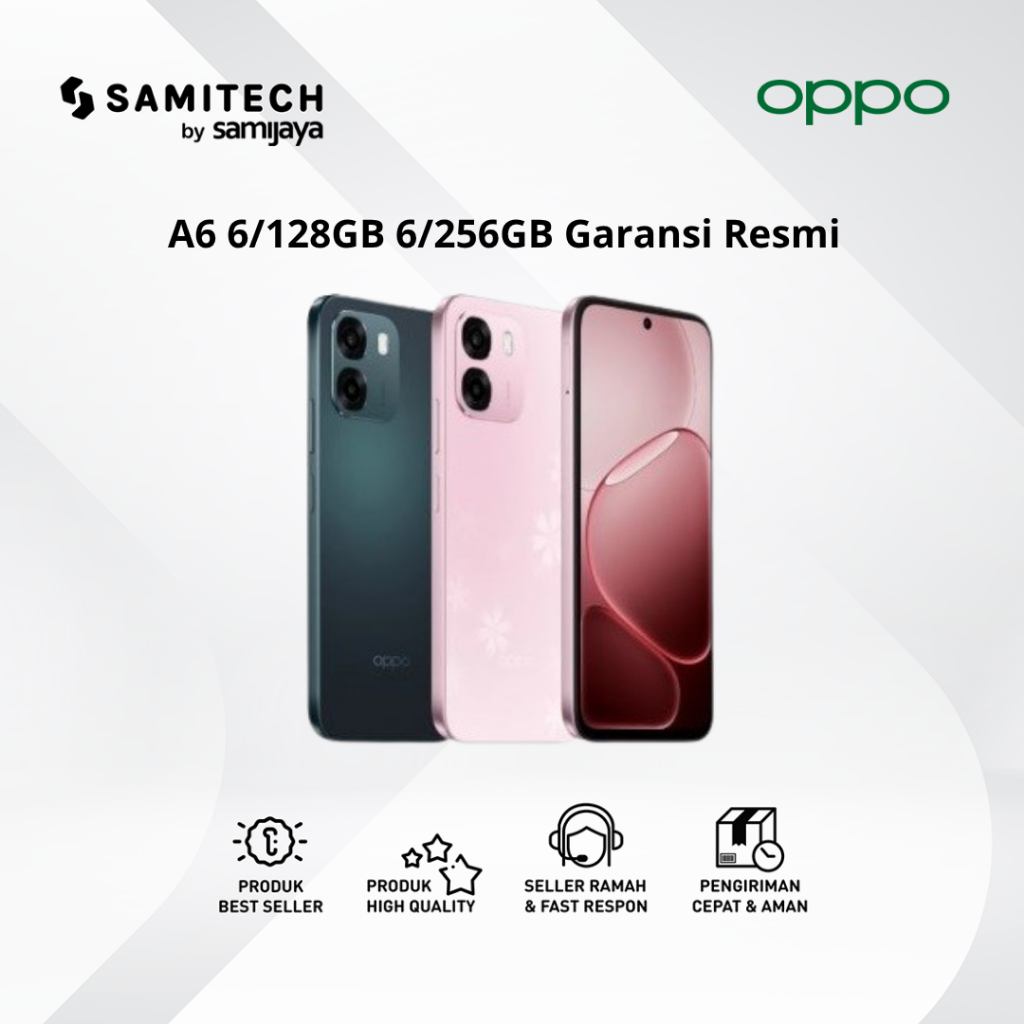 HP Oppo A6 6/256GB A6 6/128 Ram 6GB Penyimpanan 256GB 128GB NEW REPACK BERGARANSI