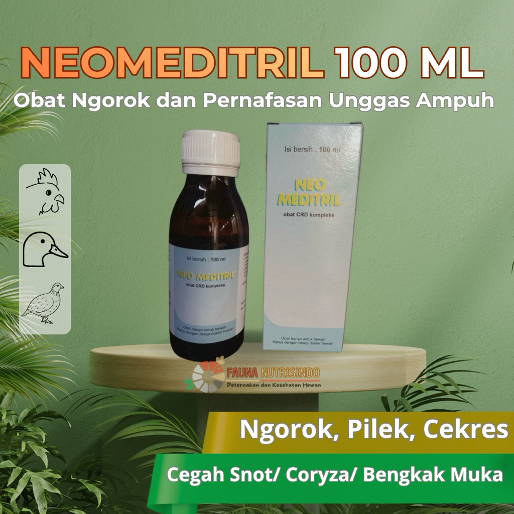 OBAT NGOROK AMPUH Neo Meditril 100ML | Obat Ngorok Ayam/Burung-MEDION
