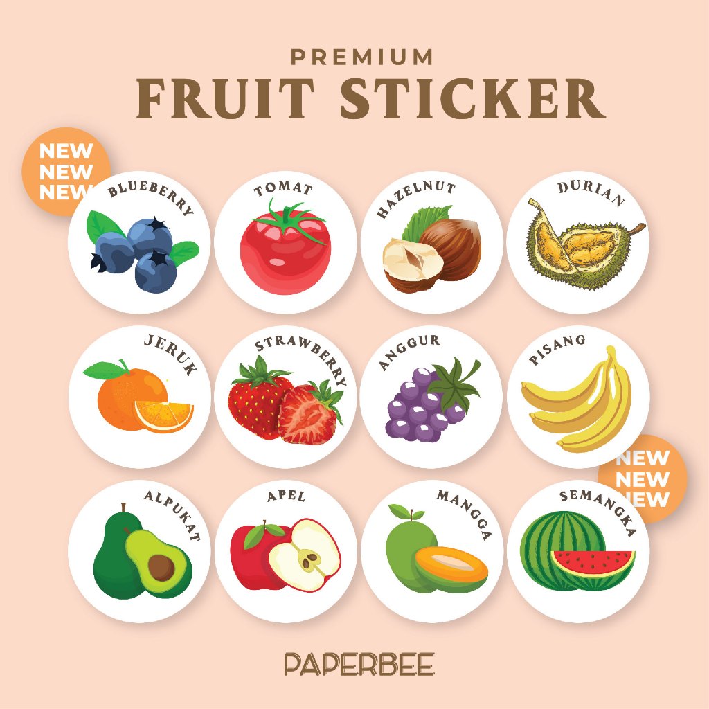 [GLOS] STIKER BUAH / JUS / JUICE / PUDDING / PUDING / PUDOT / STIKER CEMILAN
