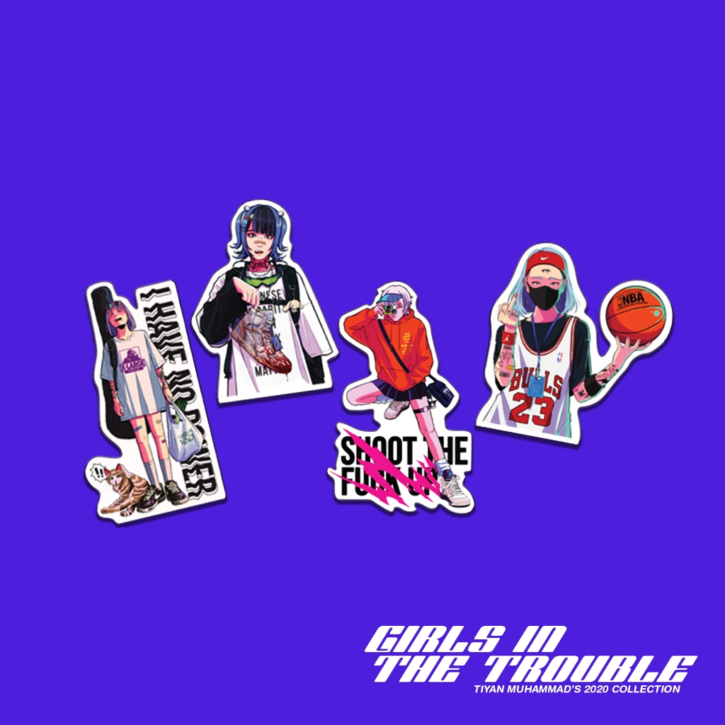 Girls in The Trouble Sticker Pack by Tiyan Muhammad