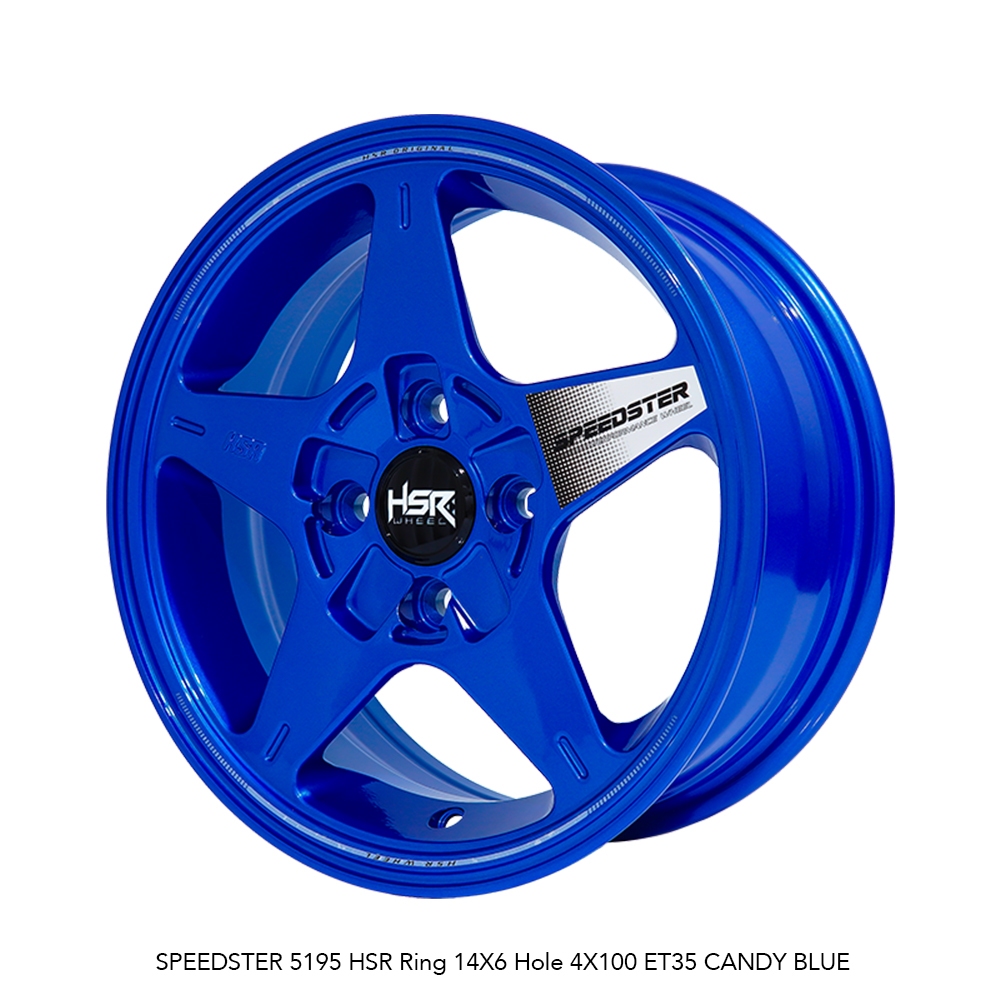 Pelek Mobil Soluna HSR SPEEDSTER RING 14 LEBAR 6 PCD 4X100 CANDY BLUE
