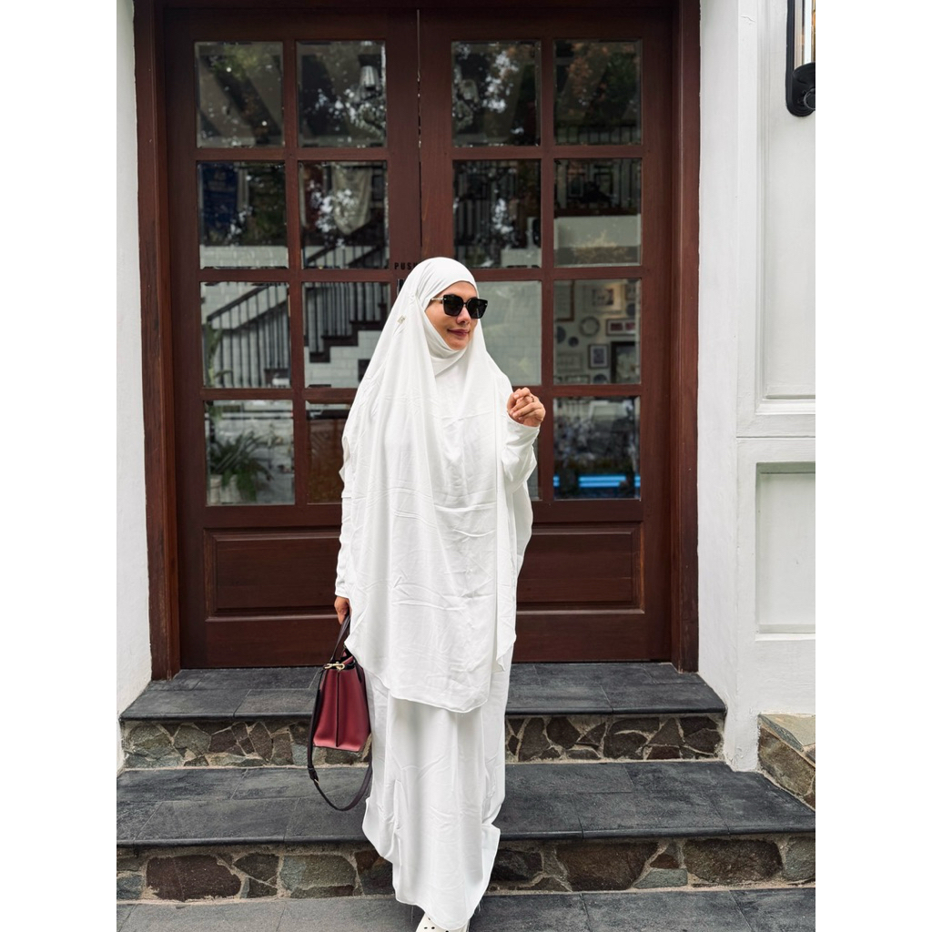 Fv_Khimar Khimar Abaya One Set Putih Anti UV