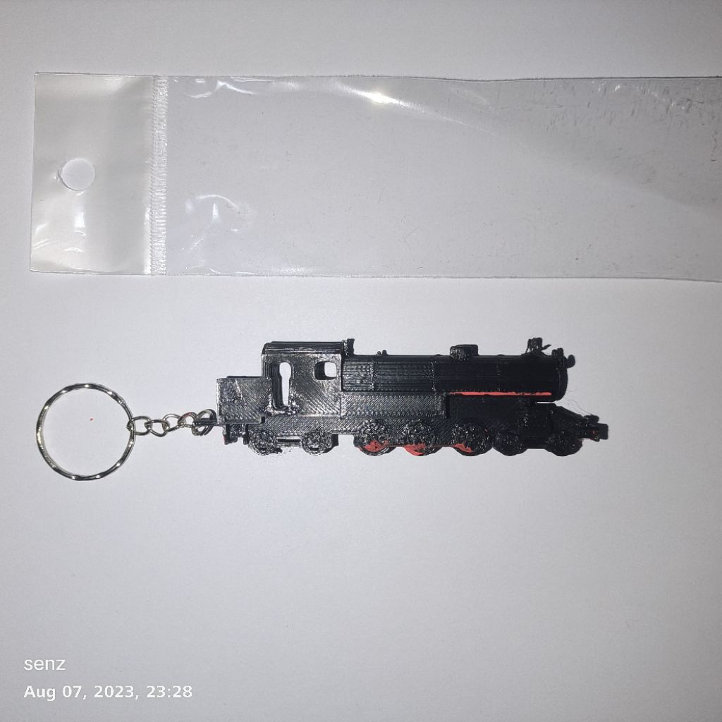 3D print gantungan kunci Lokomotif uap C 27