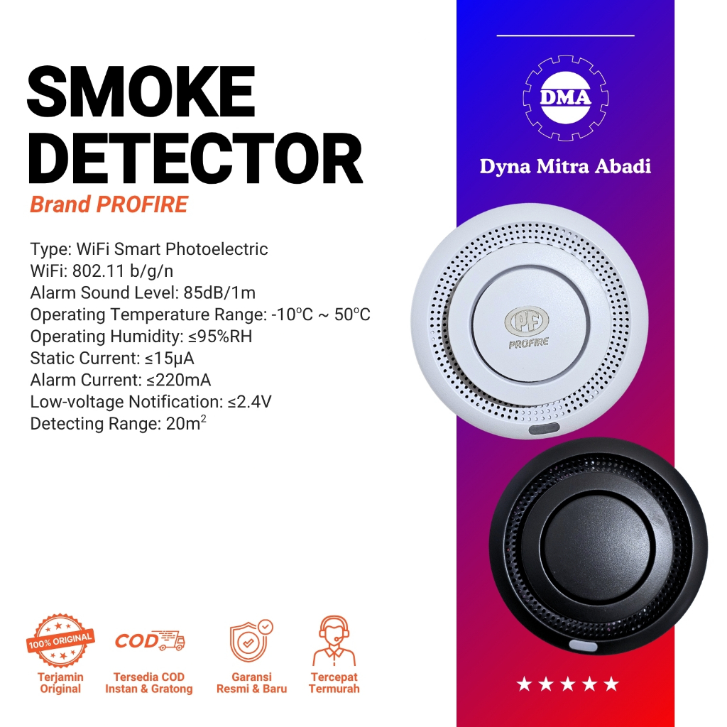 PROFIRE WIFI PHOTOELECTRIC SMOKE DETECTOR