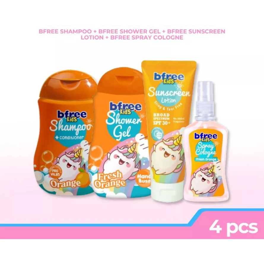 BFREE KIDS SET 1 BFREE SHAMPO + BFREE SHOWER GEL + BFREE SUNSSREEN LOTION + BFREE SPRAY COLOGNE