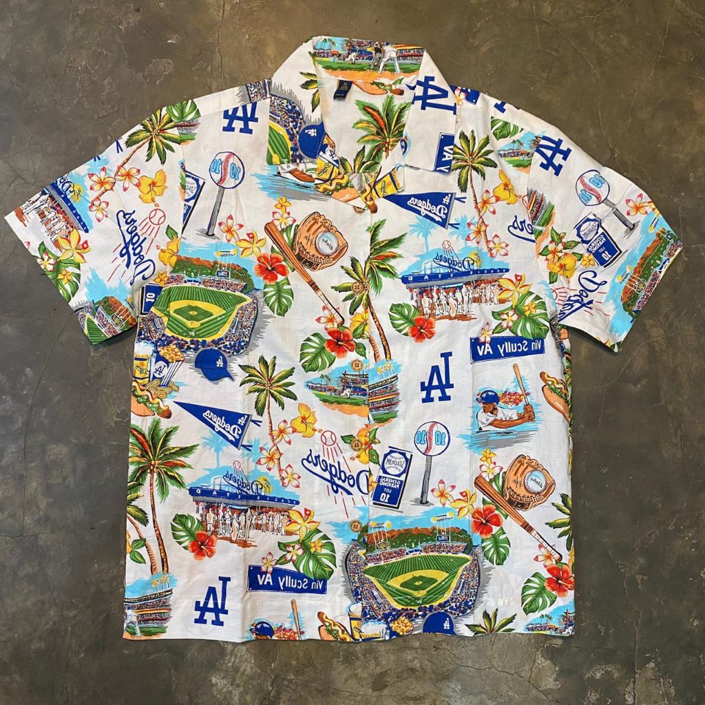Kemeja open collar shirt Hawai LA Dodgers