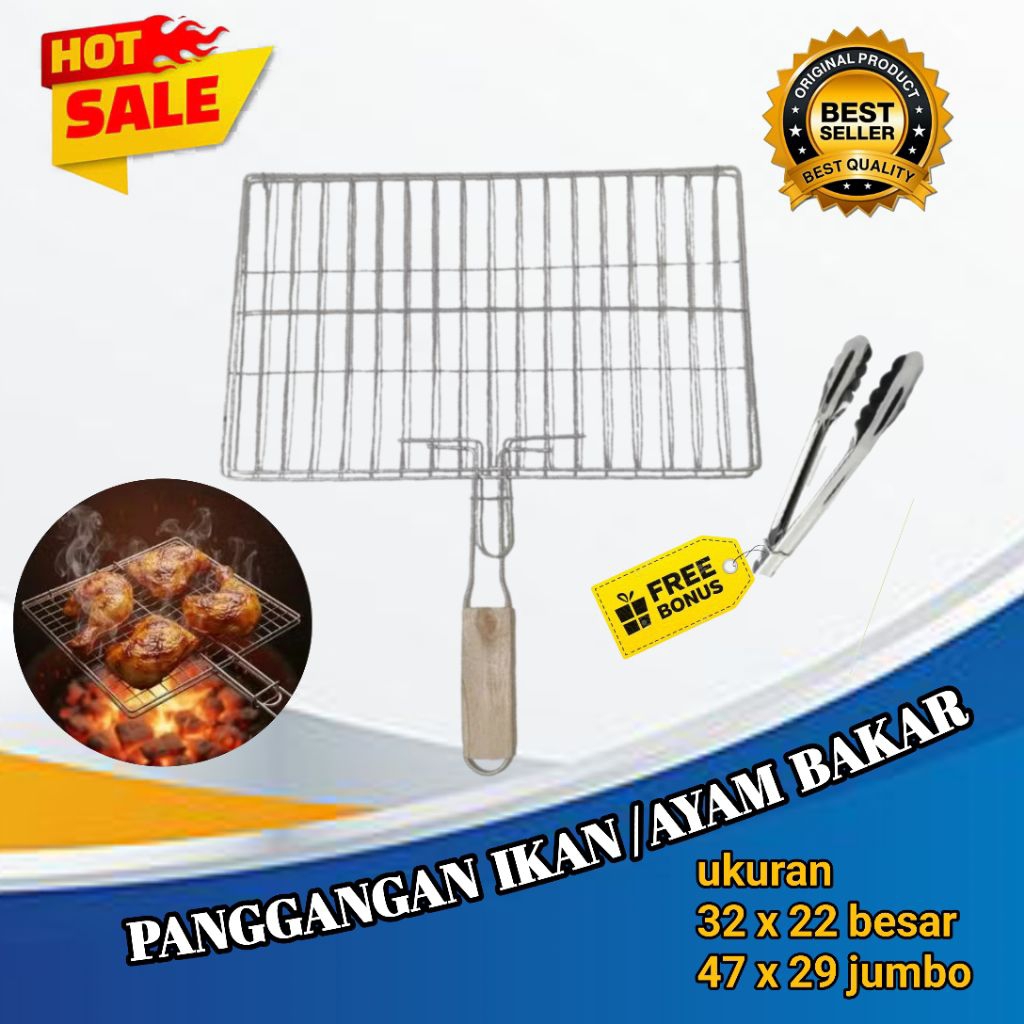ALAT PANGGANG IKAN DAN AYAM BAKAR ANTI LENGKET SERBAGUNA