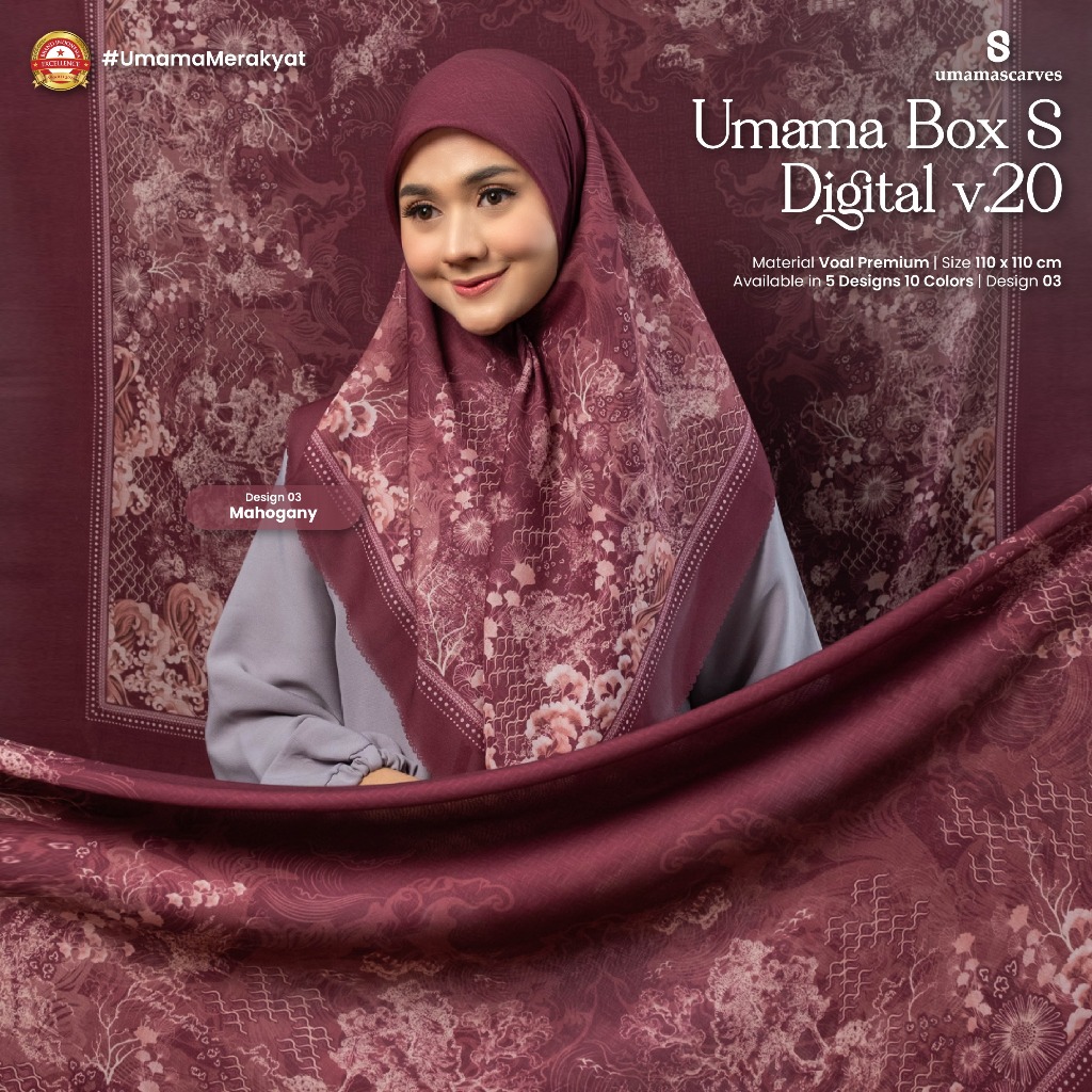 Hijab Umama Motif Box | Kerudung Motif Umama Box Scarves | Hijab Umama Scarves