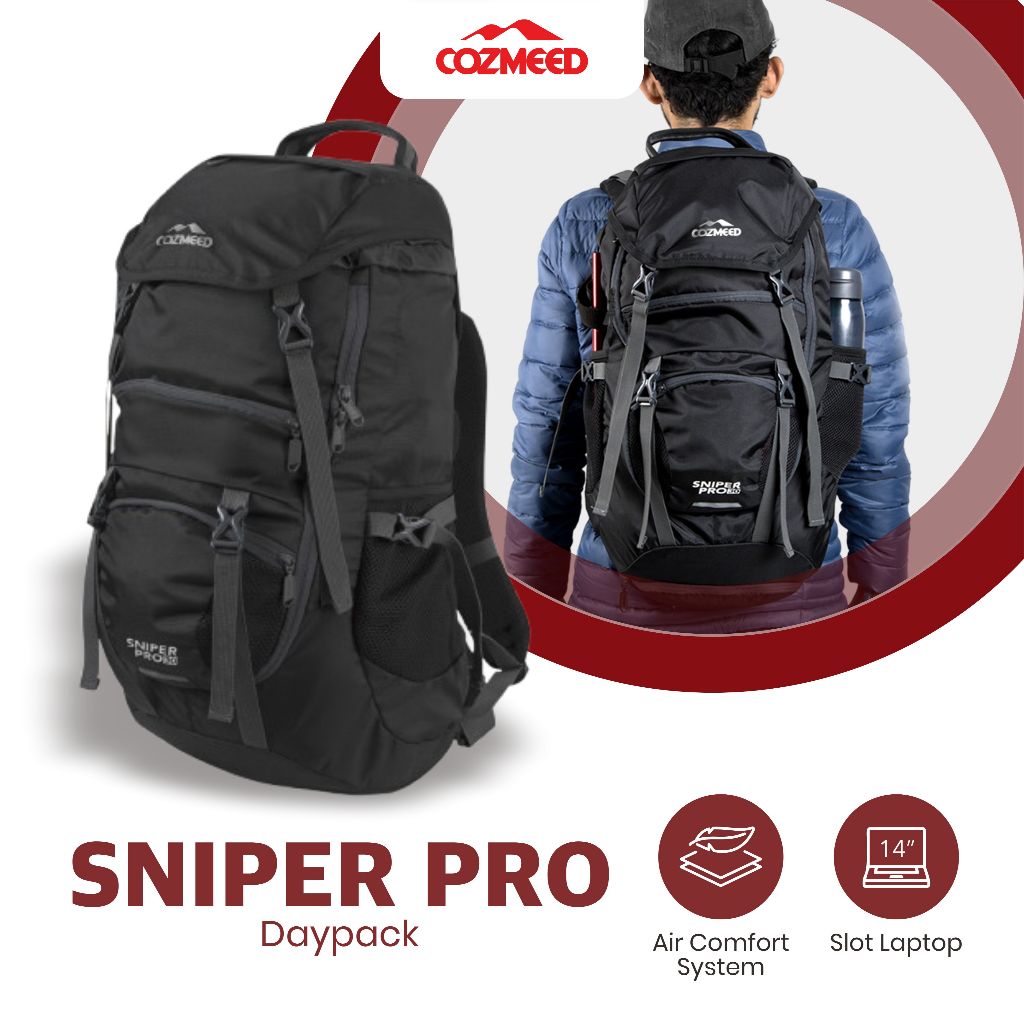 Cozmeed Tas Ransel Daypack Naik Gunung Sniper Pro 2.0 Free Cover Bag