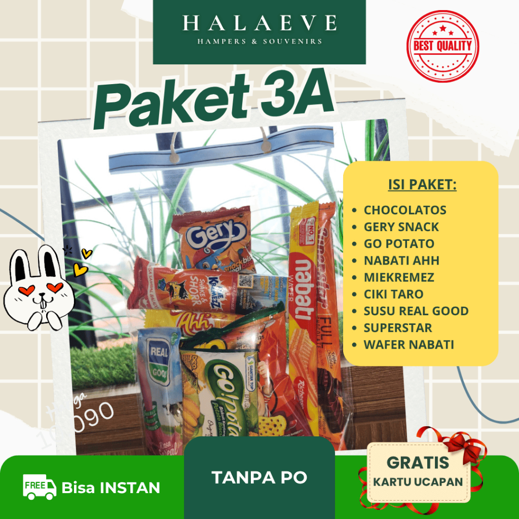 Paket Snack Ulang Tahun Anak 10000 | 3A Hampers Ciki Susu Termurah | Goodie Bag Ultah - HALAEVE