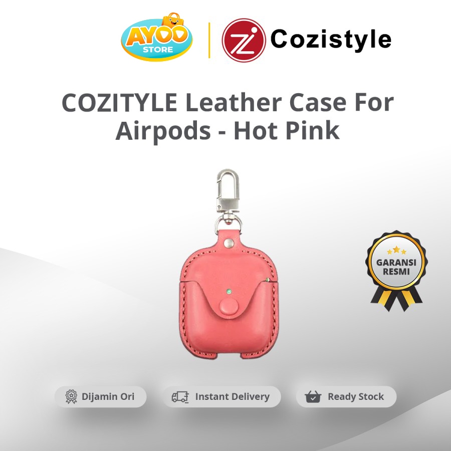 COZISTYLE Leather Case Apple AirPods Hot Pink