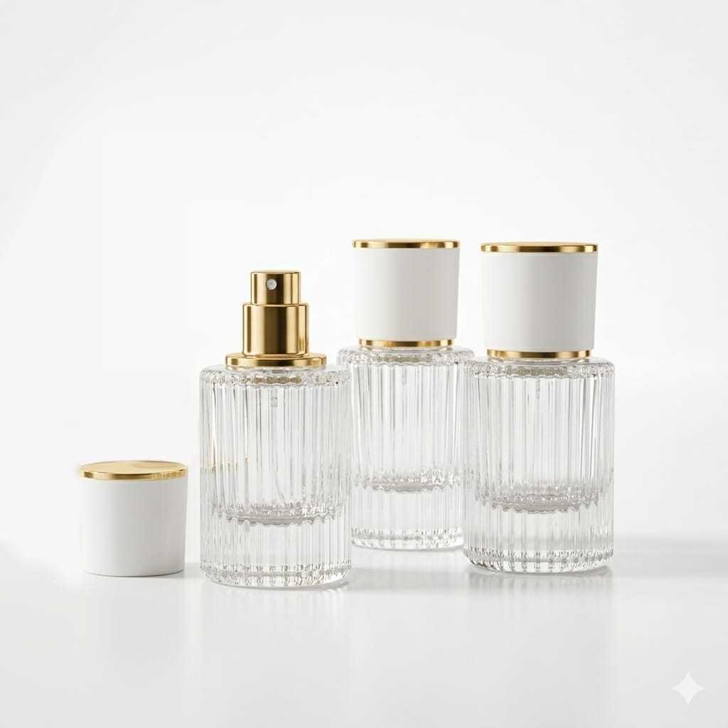 BOTOL KOSONG CHLOE 30ML DRAT PUTIH BERKUALITAS DESAIN ELEGANT MEWAH BENING HARGA PERPCS BOTOL KOSONG