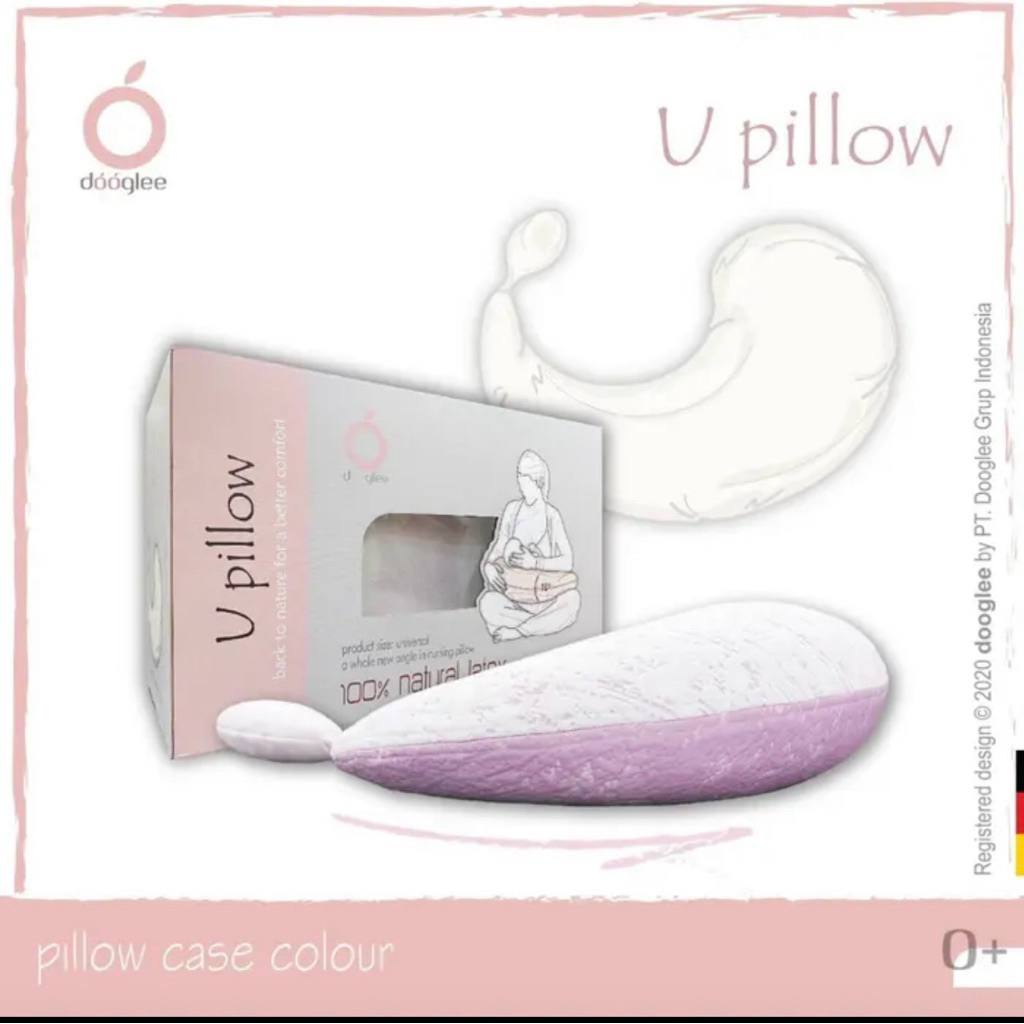 PRELOVED ORI Dooglee Pink U Pillow + Pillow Case