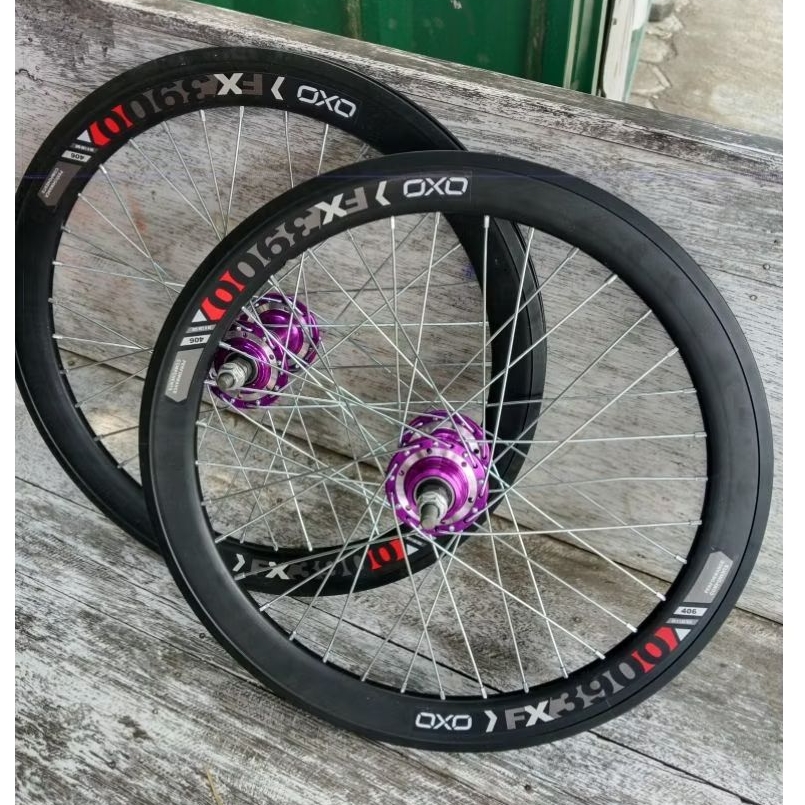 wheelset Bmx OXO 4cm uk 20inch Double wall bearing loncer/velg bmx oxo 4cm Uk 20 inch