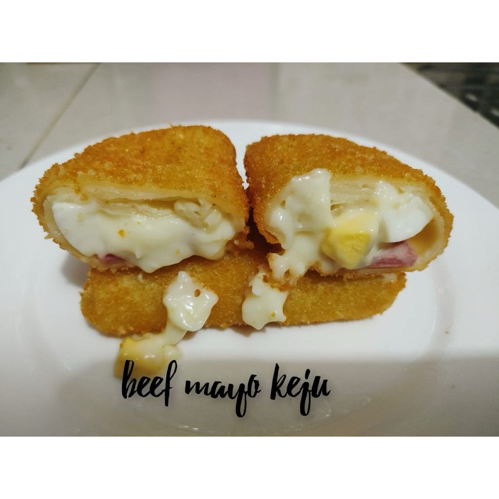 Risoles beef mayo keju, Risoles chocomillo, Risoles ayam sayur pedas.  Isi 5