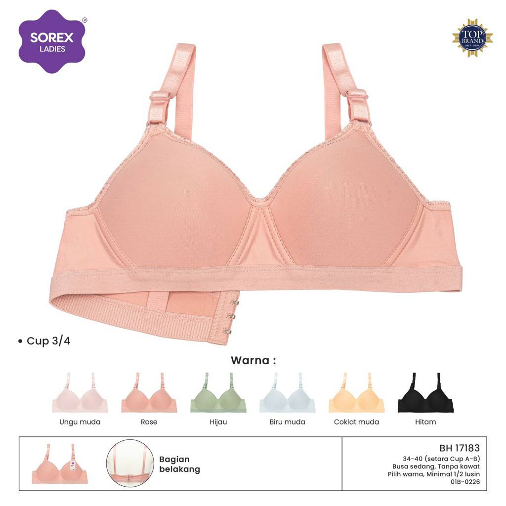 2PCS BH SOREX 17183 CUP B KAIT 3 TANPA KAWAT | BH SOREX CUP B KAIT 3 BUSA
