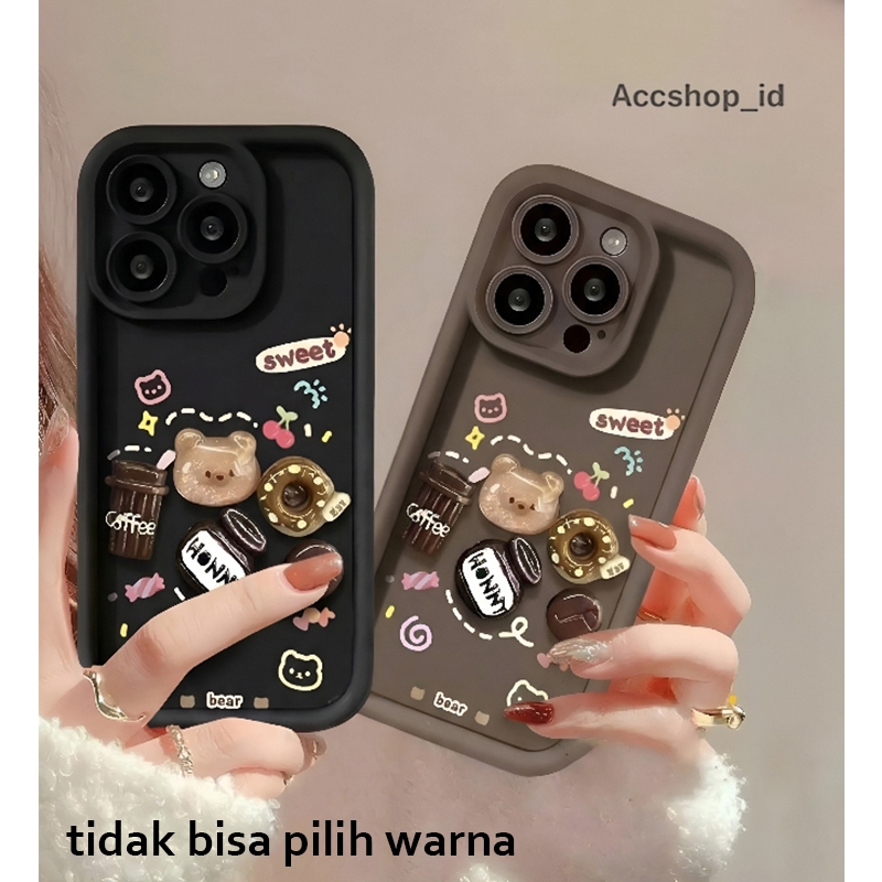 SS908 CASING CUTE 3D COFFEE LITTLE BEAR UNTUK OPPO F1S F11 RENO  4 4F 5 5F 6 7 7Z 8 8Z 8T 10 11F 12F