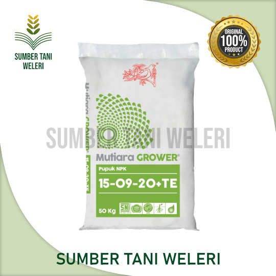 REPACK PUPUK MUTIARA GROWER - NPK 15-09-20+TE - KEMASAN REPACK - 5KG - 10KG - 25KG - PT MEROKE TETAP