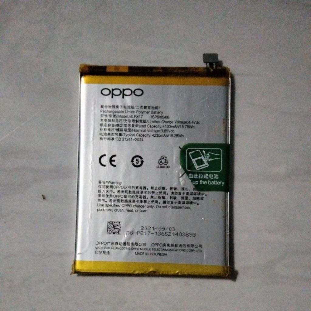 batry Oppo a15/a15s model:blp817 ori copotan