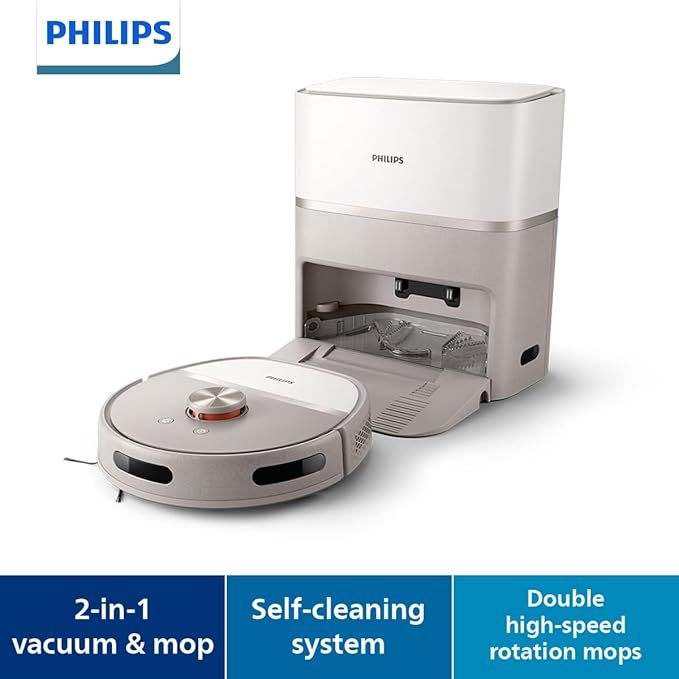 Philips HomeRun 6000 Series XU6500/82 - Vacuum and Mop Robot - Vacuum and Mop in one go, Automatic