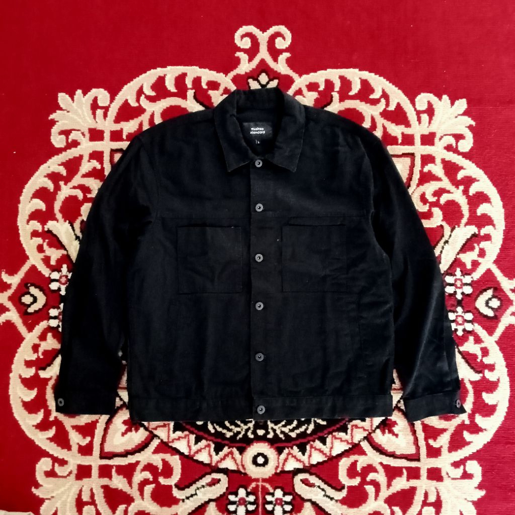 Musinsa Standard Black Outer Denim Jacket Jeans Hitam