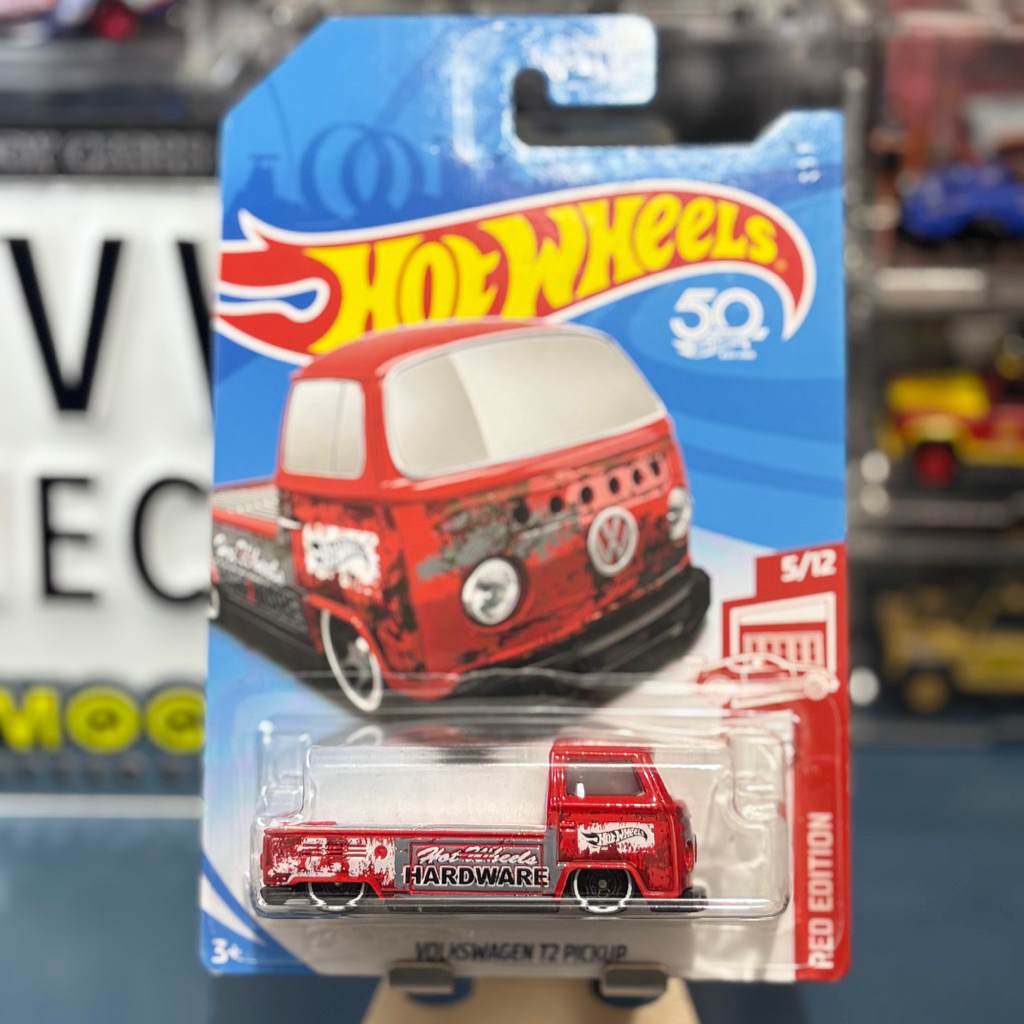 Hot Wheels Volkswagen T2 Pickup Red (US Card) [Free Protector] | Red Edition