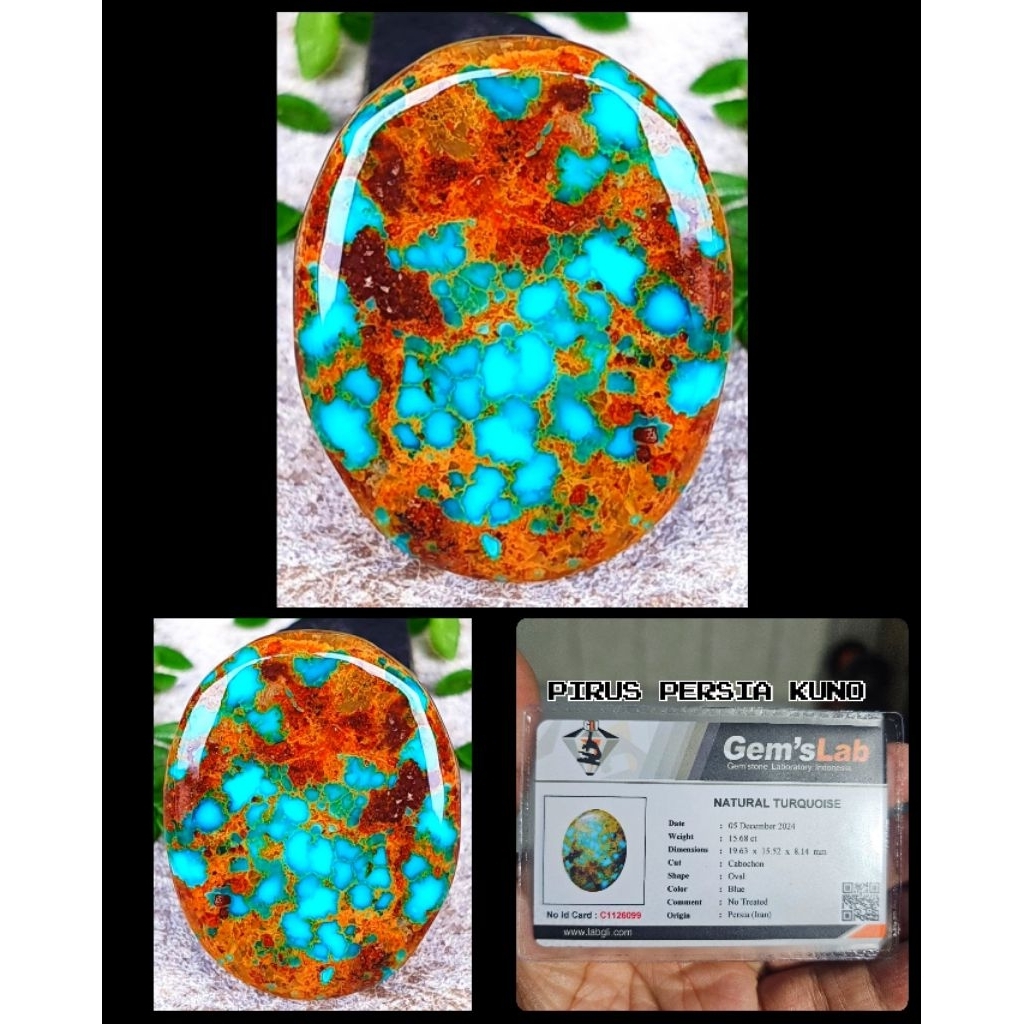 batu pirus ceplok kuro serat emas kuno asli iran ya