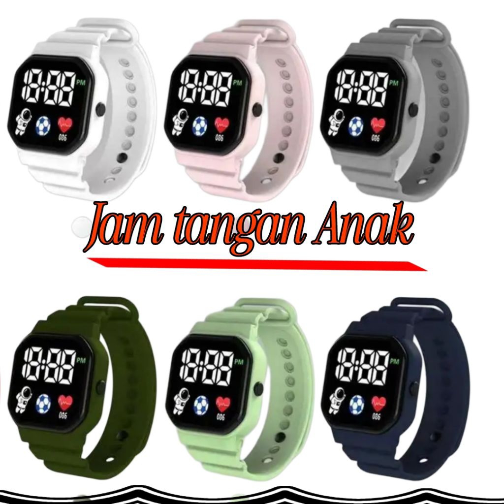 Jam Tangan Digital Anak Anak Pelajar remaja Model kotak Astronot Jam Tangan LED Digital Terlaris dan