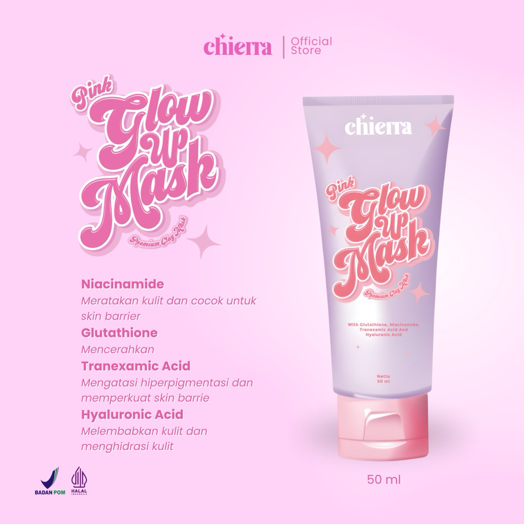 [OFFICIAL STORE] Bundling Chierra Bright n Glow Booster Serum + Chierra Pink Glowup Mask - Paket Ski