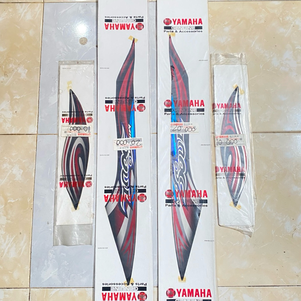 Striping stiker body belakang set Yamaha Mio soul 2008 2009 merah original YGP