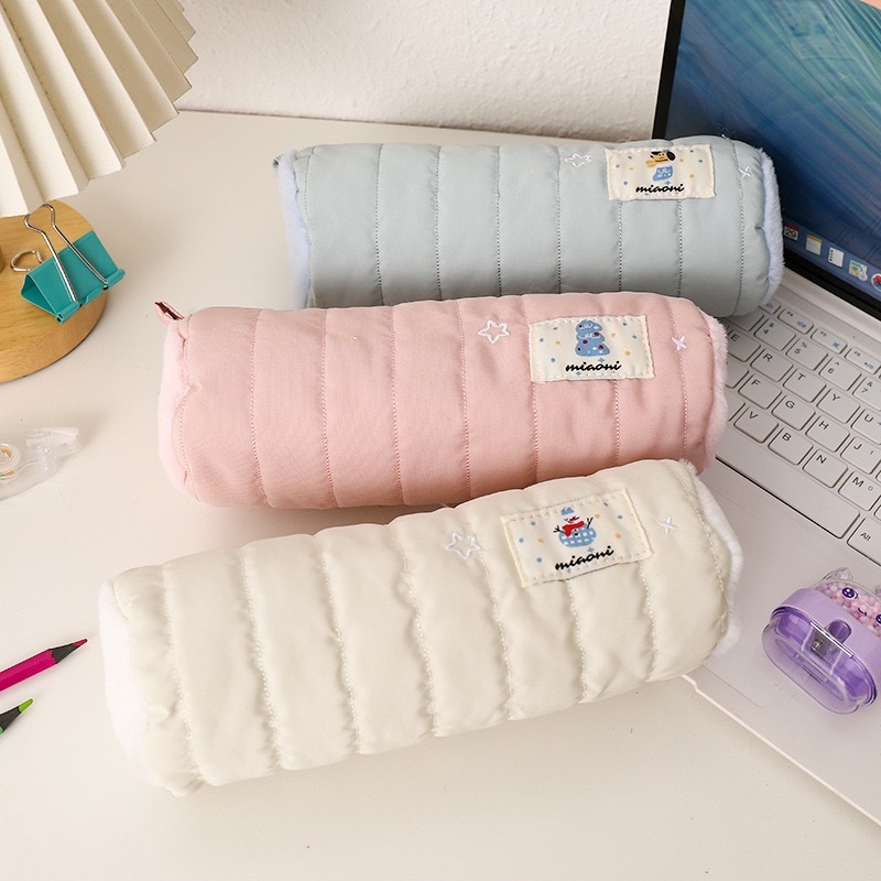 KIKARU.ID - TEMPAT PENSIL PUFFY model korea pastel Cantik empuk pensil case pouch multifungsi lucu s